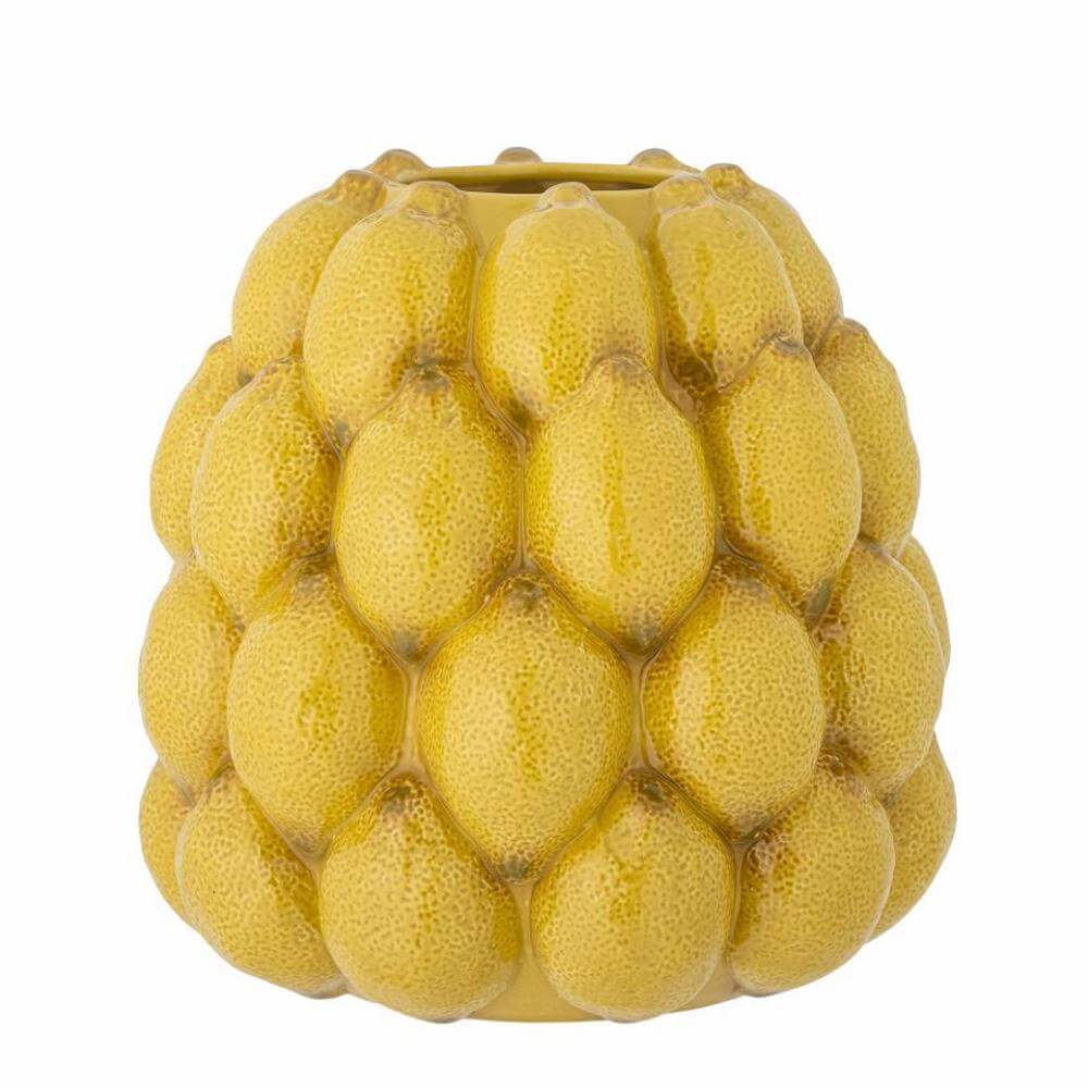 Bloomingville Limone Stoneware Vase Yellow